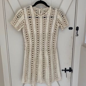 Handmade Crochet Vintage Cream Sundress Coverup